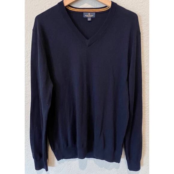 Brooks Brothers Fine Merino Wool V-Neck Washable Sweater Size Large - Picture 1 of 7